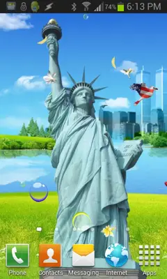 Statue of Liberty Birds LWP android App screenshot 2